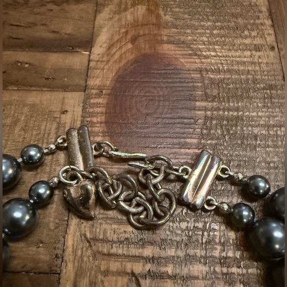 Majorica Dark Gray Double Layer Pearl Necklace 1985 With Certificate And Box - Picture 2 of 9